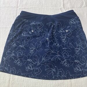 CYPRESS CLUB Skort Women's Large Floral Blue Athletic Skirt Short Golf Tennis‎